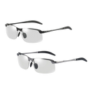 Óculos de sol de sol Jr com lentes fotocromáticas UV para homens, armação moderna e lentes adaptáveis à luz.