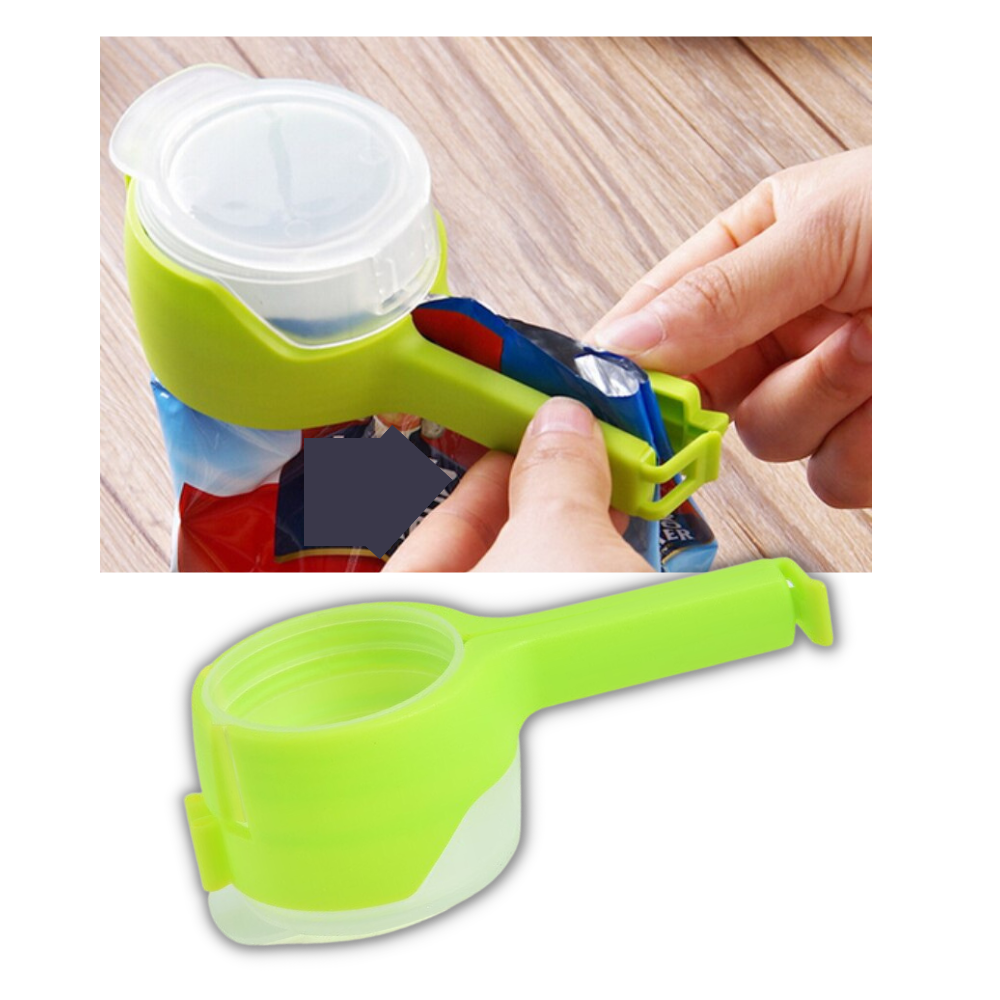 Conjunto de 2 clips para sacos alimentares com tampas, acessórios duráveis e reutilizáveis da marca Zavarea.