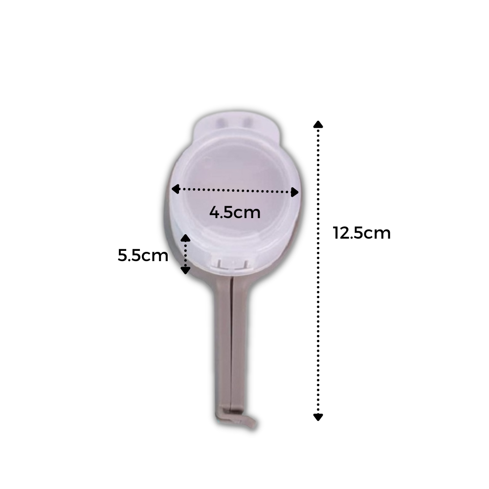 Clips para sacos de armazenamento alimentício Zavarea com tampas, pacote com duas unidades, práticos para fechar alimentos de forma segura.