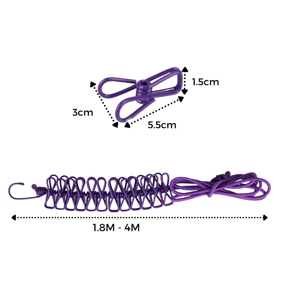 Corda de roupa de camping extensível Sodial, 4 metros, para secar roupas ao ar livre em produtos de blanchisserie