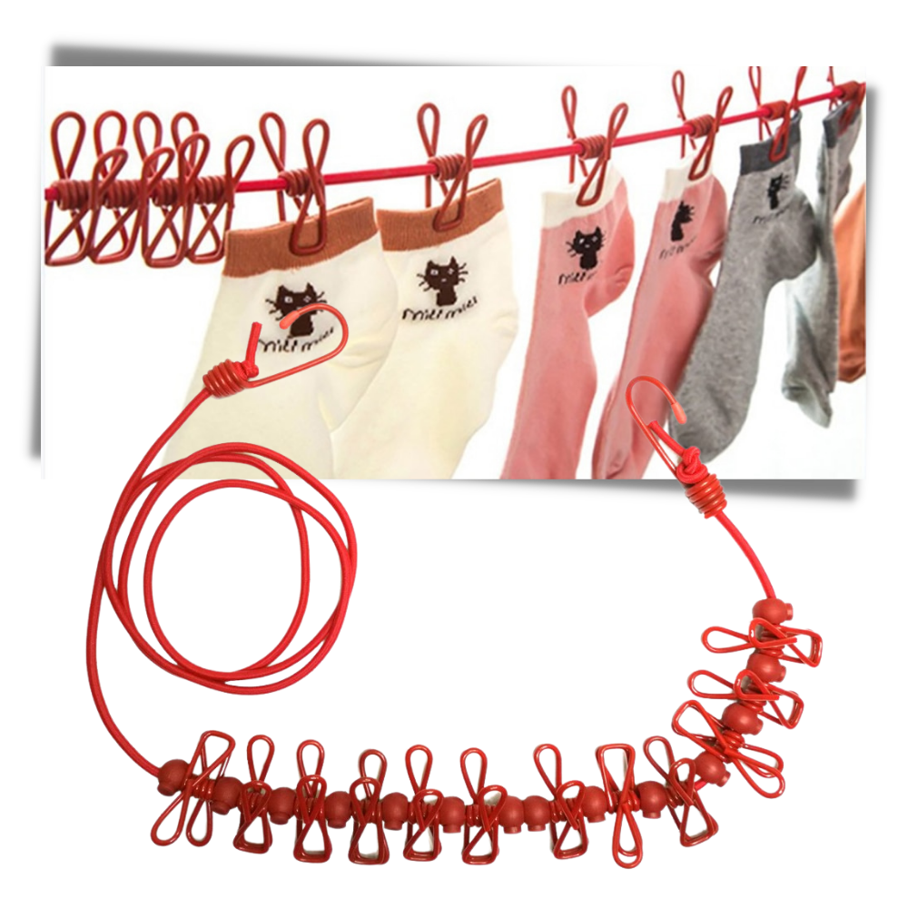 Varal de camping extensível Sodial de 4m com design antideslizante para secar roupas ao ar livre
