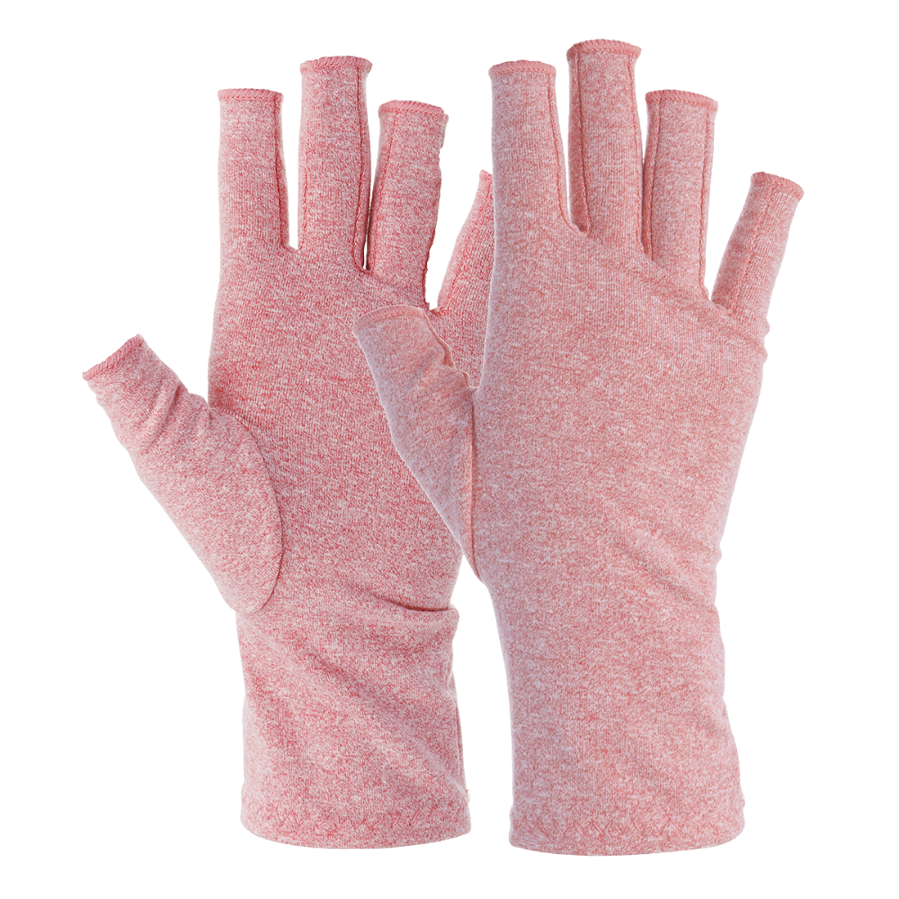 Luvas de compressão antidouleurs para articulações, marca Sharpezone, em cor vermelha, visando alívio e suporte para as mãos.