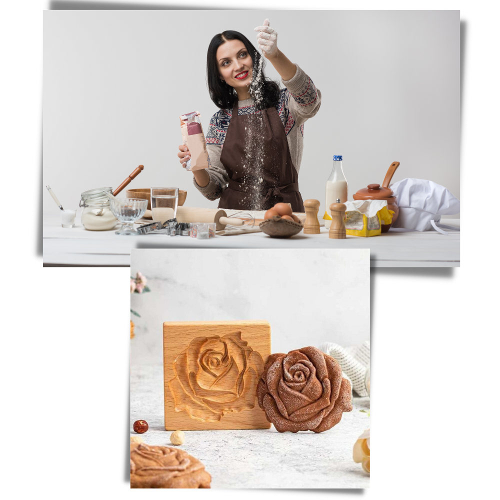 Forma de biscoito de madeira Eastjing, utensílio de cozinha para moldar biscoitos artesanais em forma de cookie.