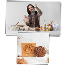 Forma de biscoito de madeira Eastjing, utensílio de cozinha para moldar biscoitos artesanais em forma de cookie.