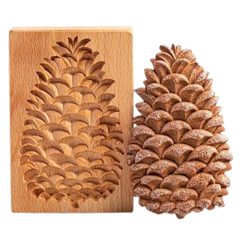 Forma de madeira para biscoitos com formato de pinha, utensílio de cozinha e confeitaria da marca Eastjing.