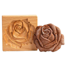 Forma de madeira para biscoitos Eastjing com detalhes de rosas, ideal para confeitaria e decoração de doces.