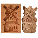 Fôrma de biscoito de madeira Eastjing com formato moinho de vento, utensílio de cozinha para confeitaria artesanal.