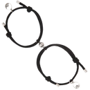 Conjunto de 2 pulseiras magnéticas para casais da Ladychenile, pulseiras pretas de estilo elegante e confortável.