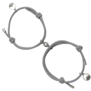 Conjunto de 2 pulseiras magnéticas para casais Ladychenile em tom cinza, com design elegante e acabamento suave.