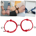 Conjunto de 2 pulseiras magnéticas para casais da Ladychenile, pulseiras de metal com detalhes elegantes para casal.