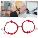 Conjunto de 2 pulseiras magnéticas para casais da Ladychenile, pulseiras de metal com detalhes elegantes para casal.