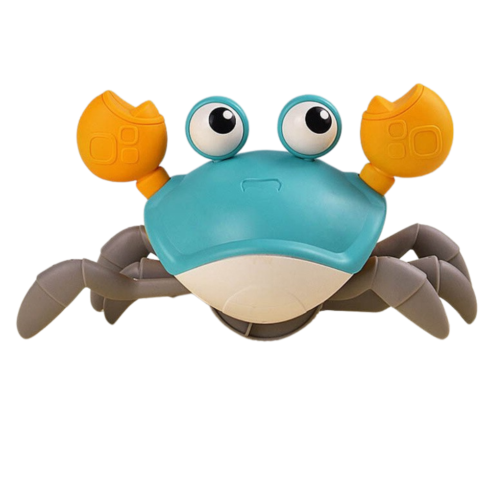 Brinquedo de caranguejo Mountdog com detector de movimento, azul, feito de plástico, ideal para crianças e diversão ao ar livre.