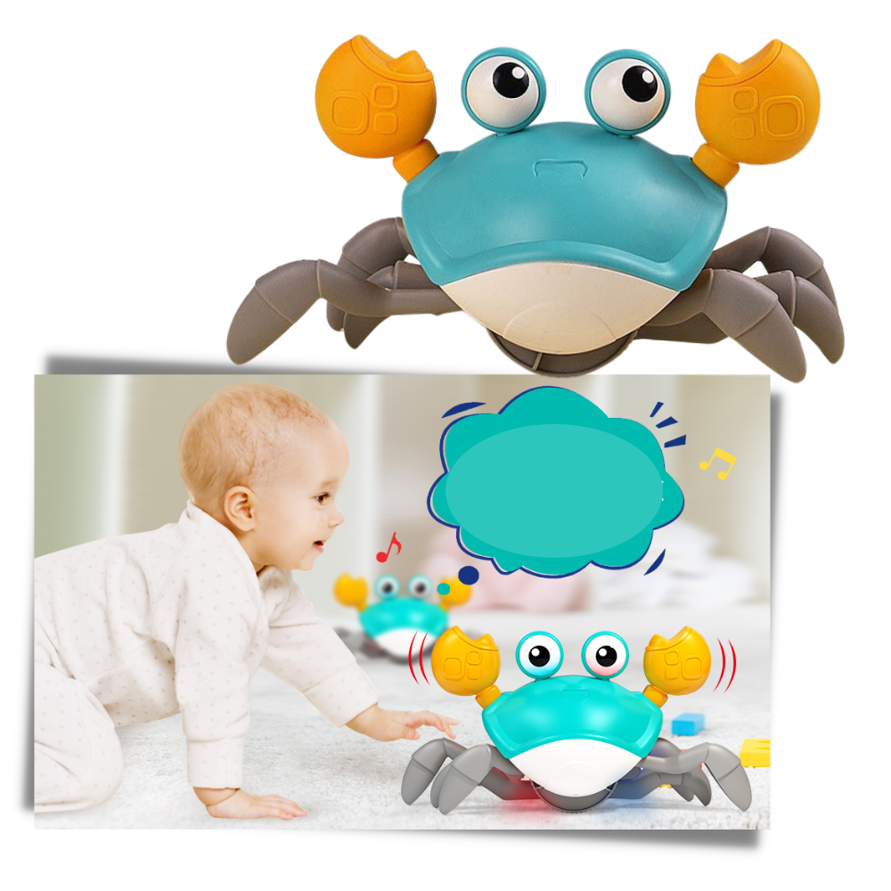Brinquedo de borboleta com sensor de movimento da marca Mountdog, estimulando o desenvolvimento infantil com cores vibrantes.