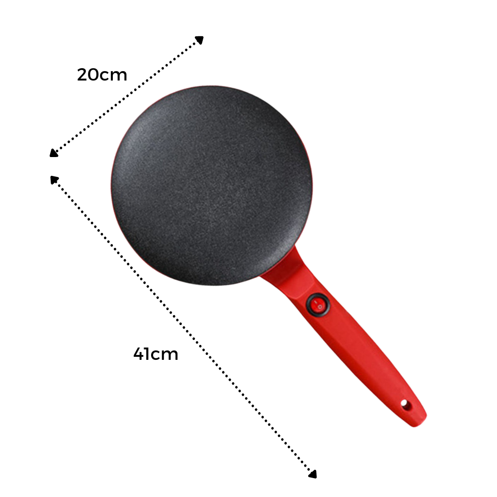 Crepeira elétrica antiaderente Nutrichef para preparo de crepes e receitas de panificação, superfície lisa e controle de temperatura.
