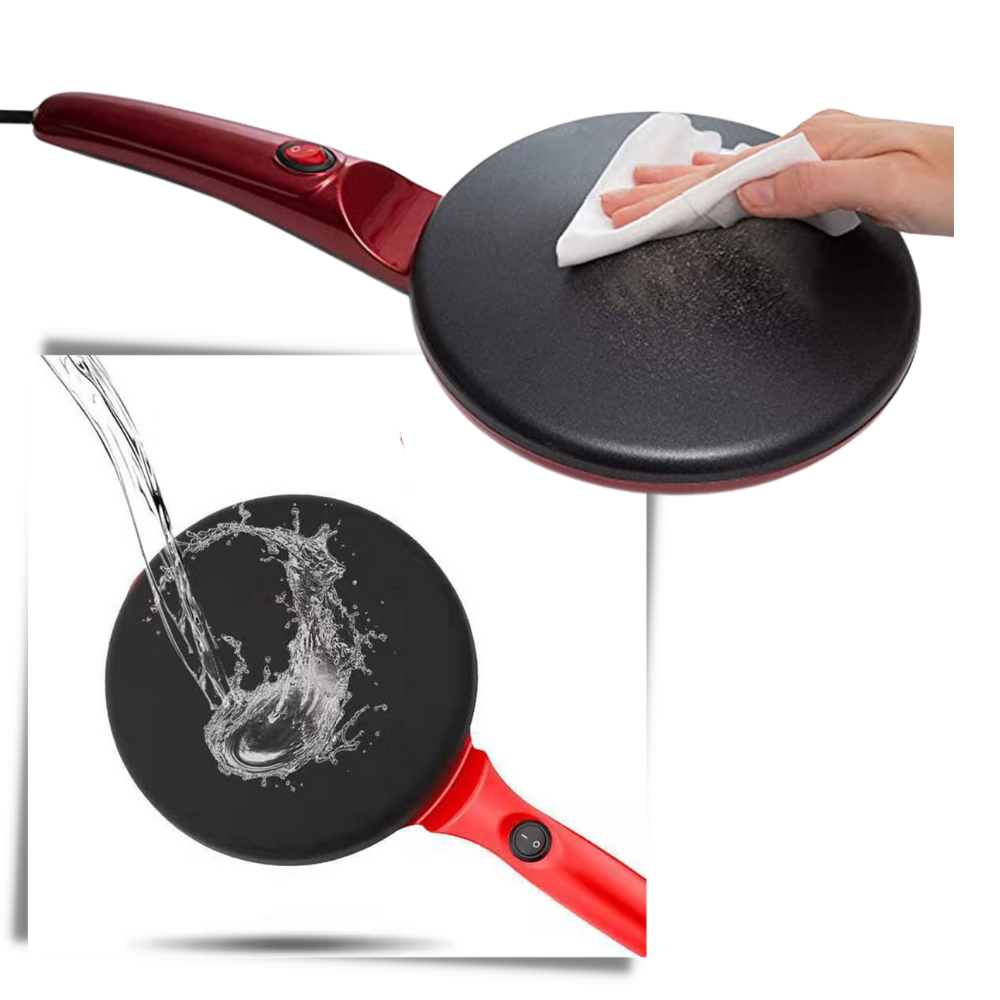 Crepeira elétrica antiaderente Nutrichef para preparo e cozimento de crepes de forma fácil e limpa.