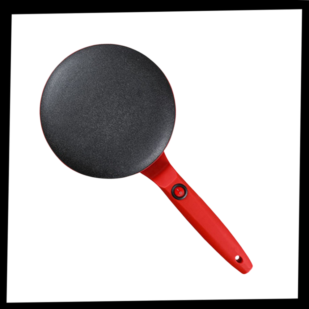 Crepeira elétrica antiaderente Nutrichef, superfície de cozimento lisa, controle de temperatura e base anti-derrapante.