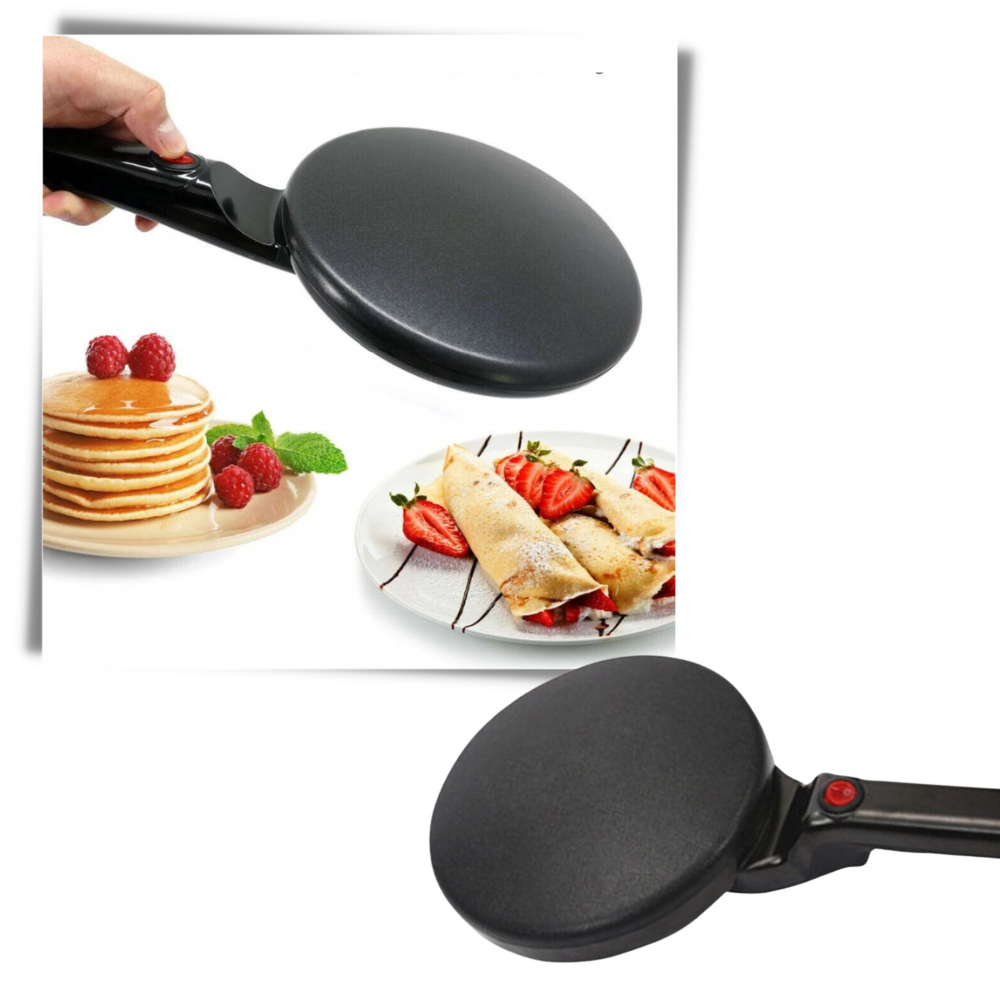 Panela elétrica antiaderente Nutrichef para fazer crepes, com superfície lisa e controle de temperatura, ideal para culinária e pâtisserie.