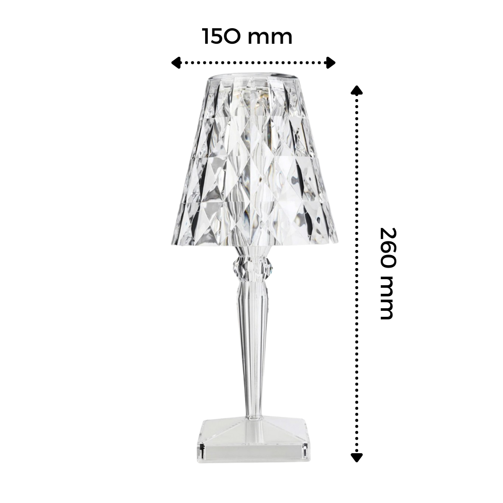 Lâmpada de escritório em cristal acrílico da Diyoo com design moderno, iluminação suave e acabamento transparente.