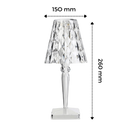Lâmpada de escritório em cristal acrílico da Diyoo com design moderno, iluminação suave e acabamento transparente.