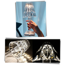 Lâmpada de escritório em cristal acrílico da Diyoo, com design moderno e acabamento transparente.