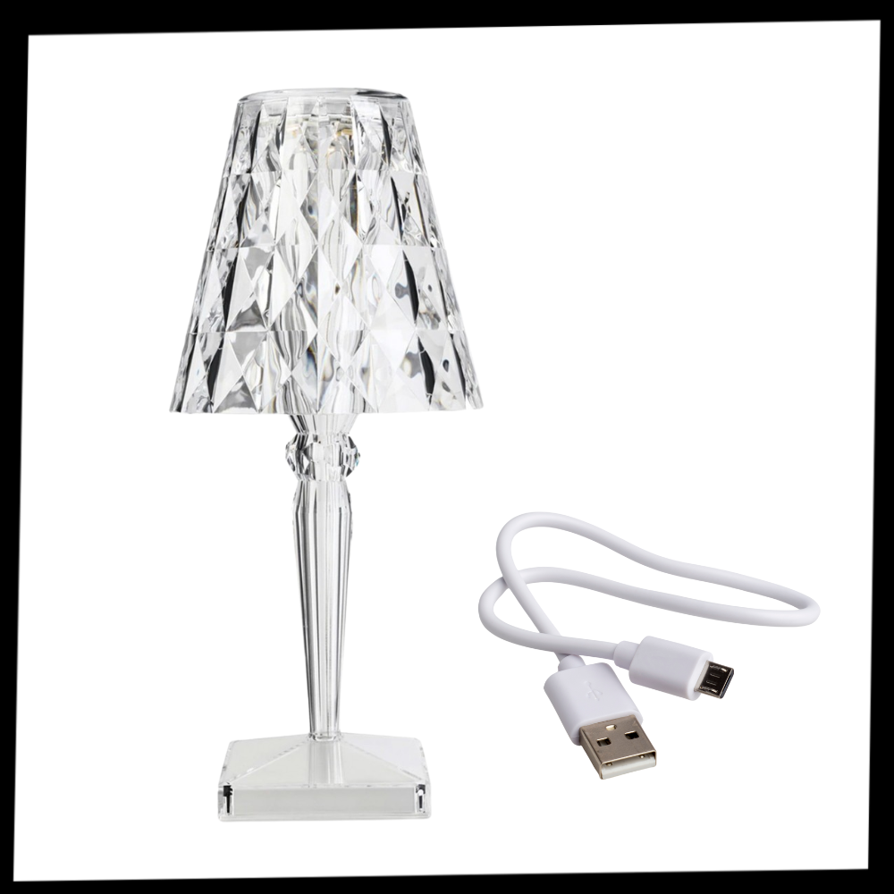 Lâmpada de mesa em cristal acrílico DIYOO, estilo elegante para iluminação de escritório ou decoração moderna.