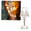 Lâmpada de mesa Diyoo com corpo de cristal acrílico transparente, iluminação moderna e portátil para escritório.
