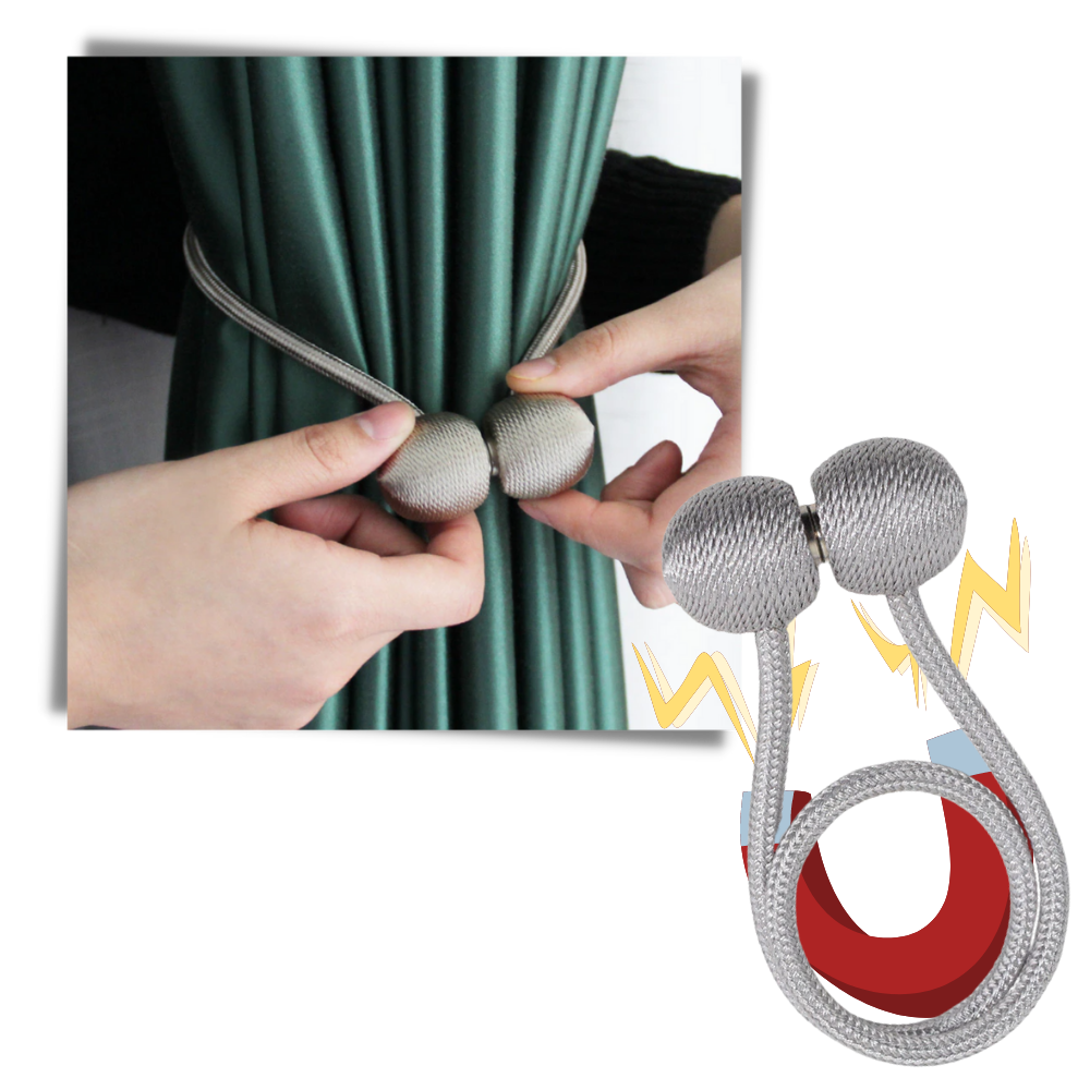 Conjunto de 2 presilhas magnéticas para cortinas Aetomce, acessórios para tratamento de janelas, visíveis na imagem.