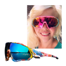 Óculos de sol polarizado para ciclismo, modelo da marca genérica, com armação leve e lentes escurecidas.