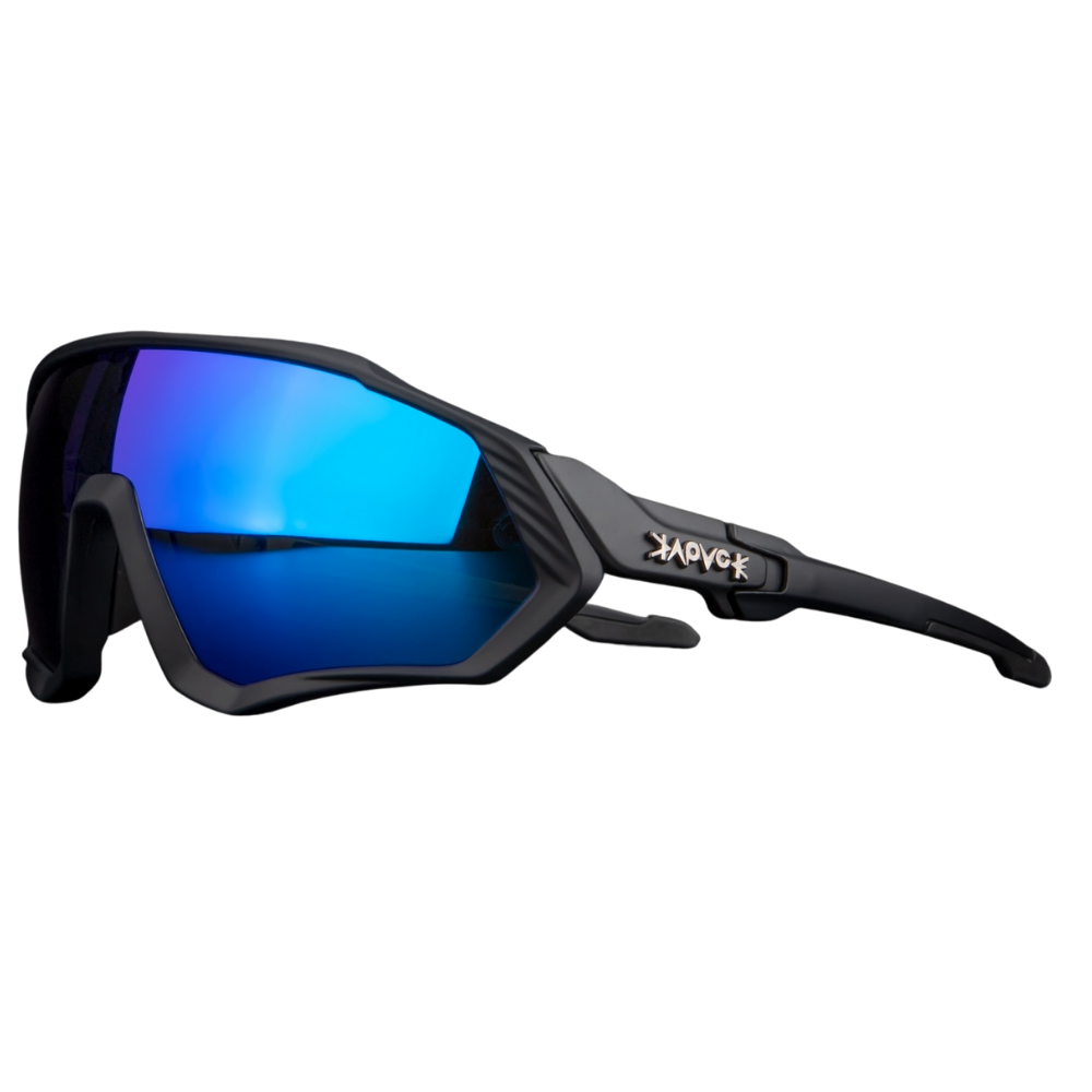 Óculos de sol polarizados para ciclismo da marca Genérico, com lentes espelhadas e armação leve para proteção e conforto ao pedalar.