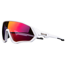 Óculos de sol polarizados para ciclismo da marca genérica, com armação esportiva e lentes reflexivas para proteção solar.
