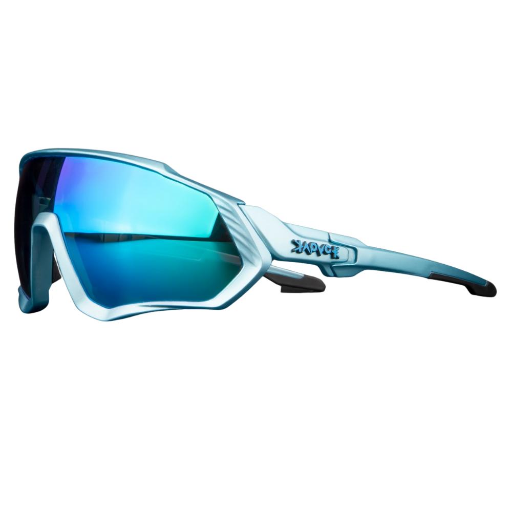 Óculos de sol polarizados para ciclismo da marca genérica, com armação leve e lentes escuras para proteção solar.