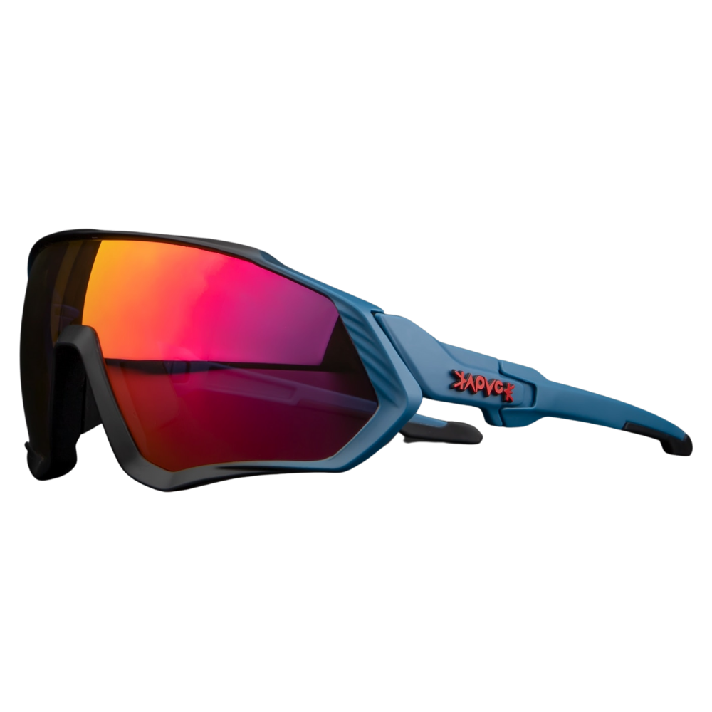 Óculos de sol polarizados para ciclismo, modelo da marca genérica, com lentes espelhadas e armação resistente.