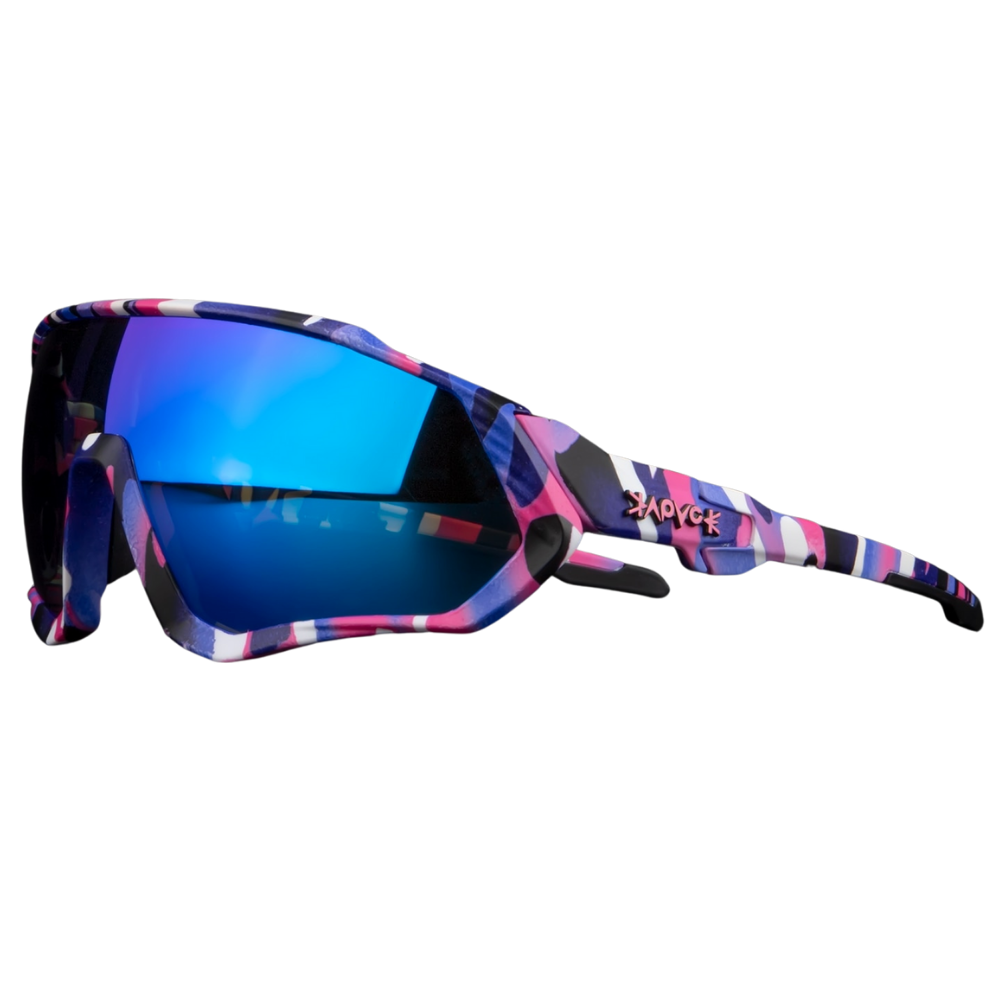 Óculos de sol polarizados para ciclismo da marca genérica, com armação leve e lentes refletivas.
