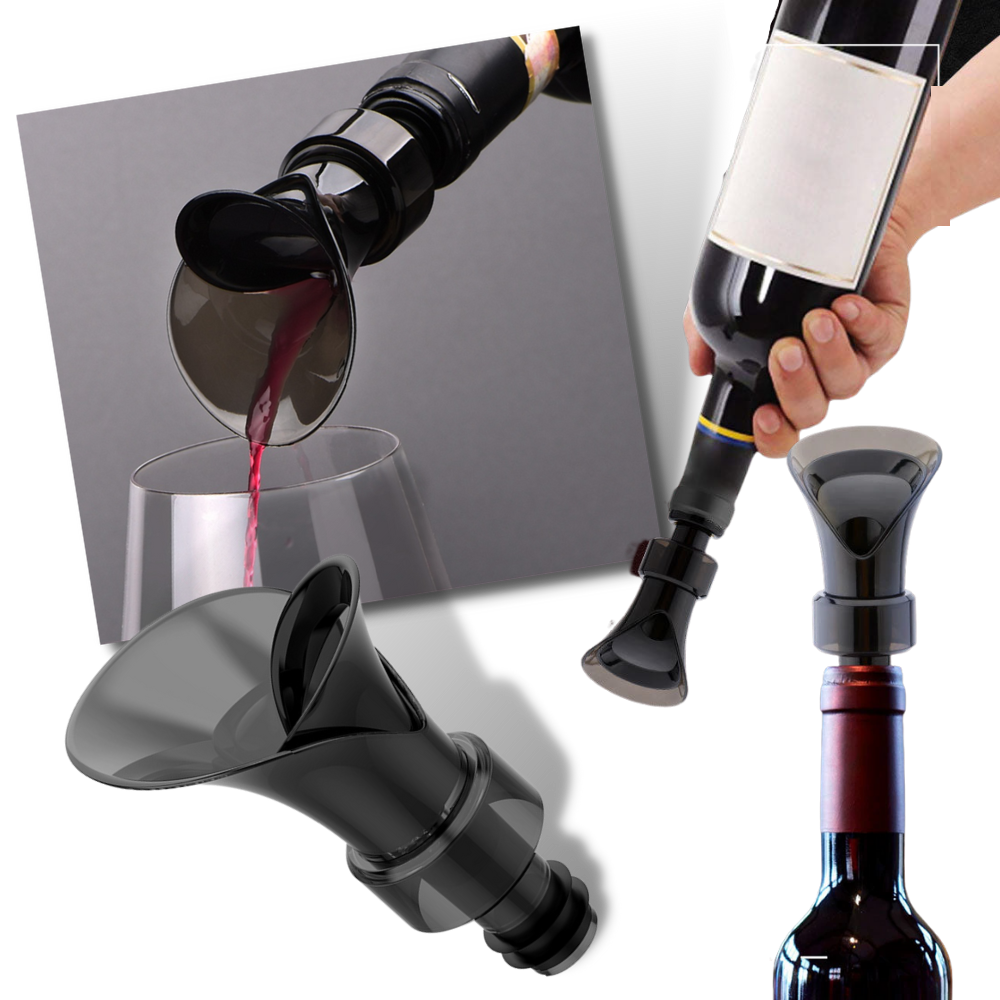Decantador de vinho 2-em-1 com tampa da Tboline, acessório de bar para servir e preservar vinho com design elegante.