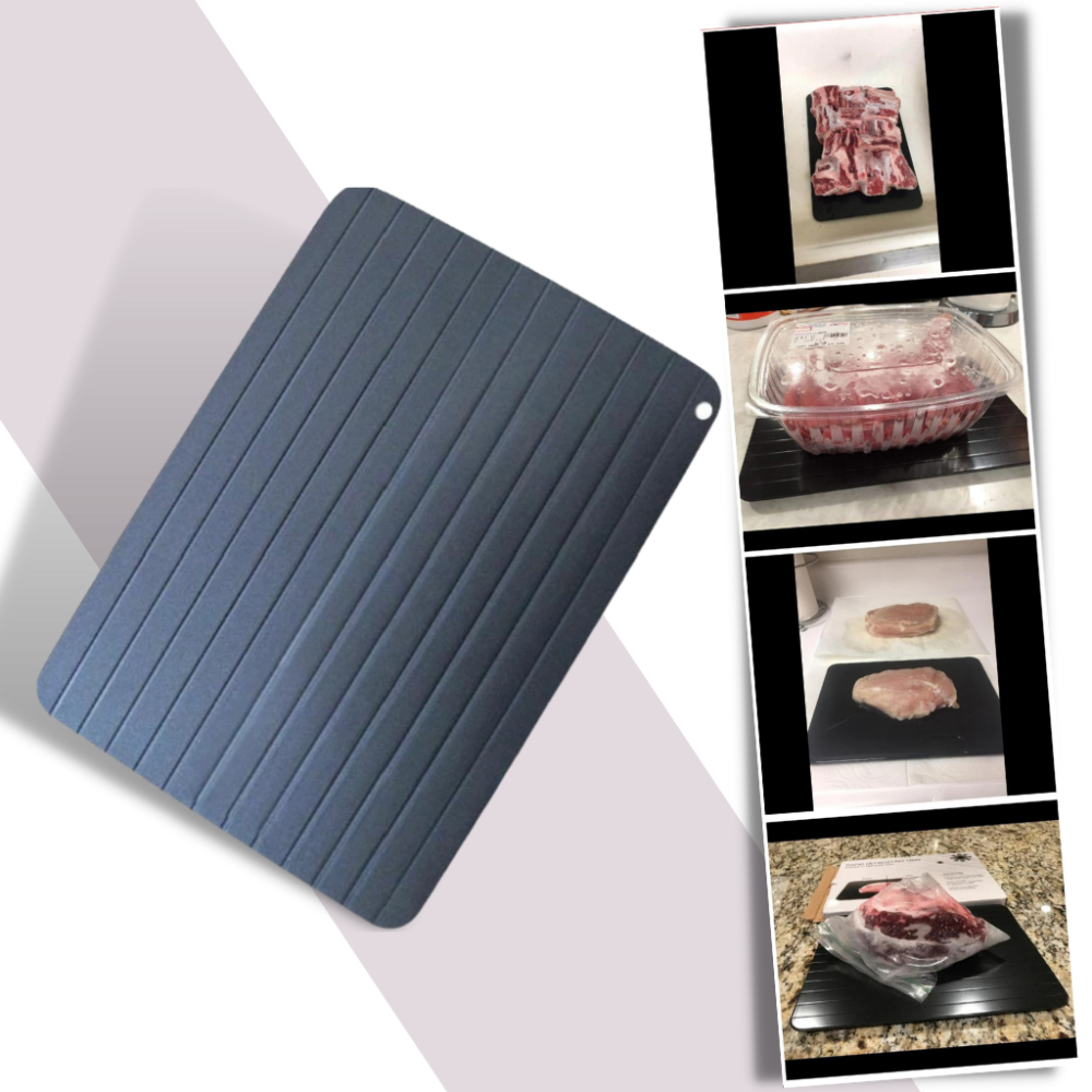 Bandeja de descongelamento de alimentos Belleviee, utensílio de cozinha para descongelar alimentos de forma rápida e prática.