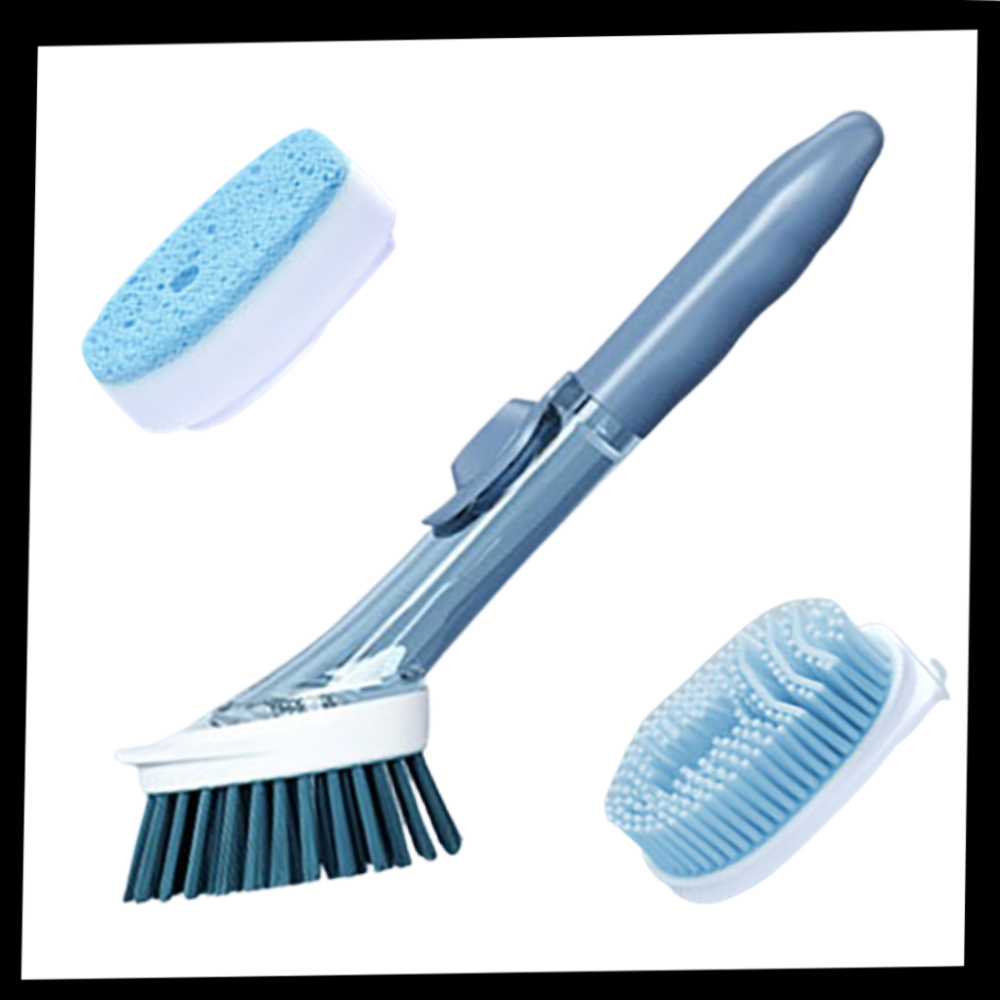 Escova de lavar louça Tina&Tony com distribuidor de sabonete, utensílio de limpeza doméstica para lavar pratos.