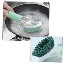 Escova de louça Tina&Tony com dispenser de sabonete, ideal para limpeza doméstica de utensílios e pratos.