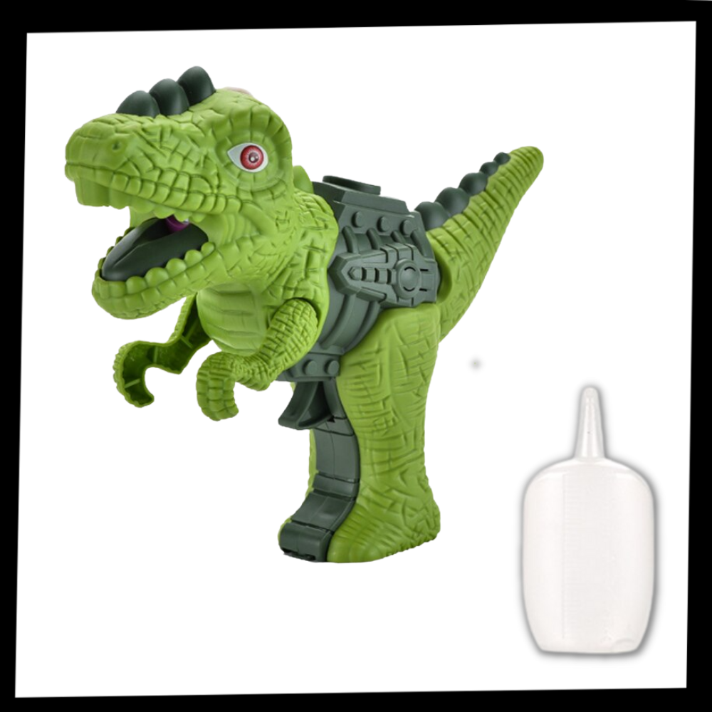Figura de dinossauro com lança que solta fogo, parte da coleção de brinquedos e figurines Sesaver.