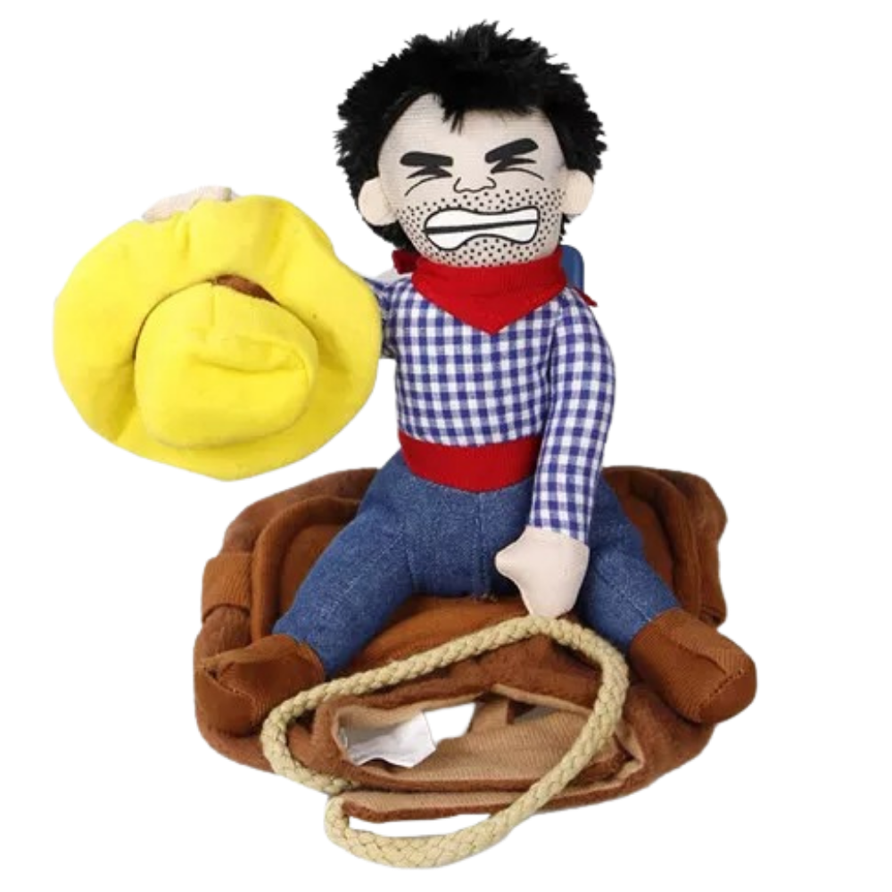 Fantasia de cow-boy para cachorro da marca Midlee, acessório divertido com chapéu e vestido de cow-boy para pets.