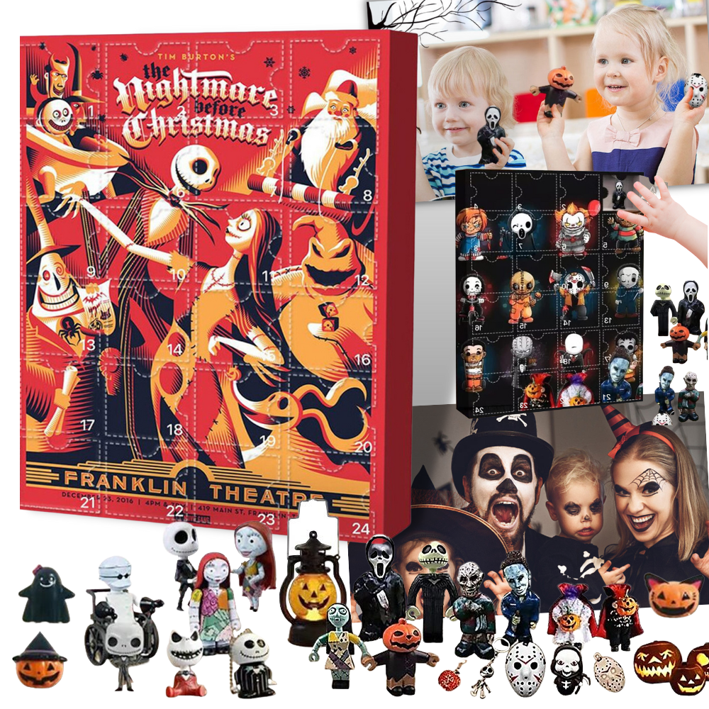Bonecas de Halloween colecionáveis para crianças, conjunto de figuras da marca Wjkb com detalhes temáticos assustadores.