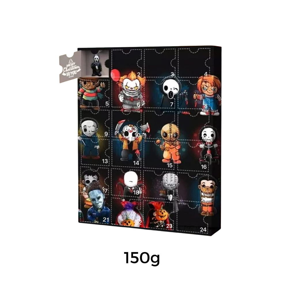 Bonecas de coleção de Halloween Wjkb, coffret com figuras temáticas assustadoras para crianças, detalhes coloridos e expressivos.