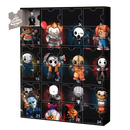 Bonecas de Halloween colecionáveis para crianças, conjunto de figuras assustadoras da marca Wjkb, em embalagem de calendário.