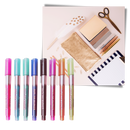 Conjunto de 8 canetas de dupla linha da marca Meitianfacai, instrumentos de escrita e desenho para várias superfícies.