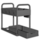 Porta-espices com dois gavetas pretas da marca Alimaro, organizador de utensílios de cozinha com espaço para temperos.