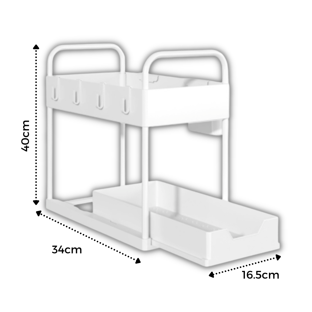 Porta-épices Alimaro com dois compartimentos de gaveta para armazenamento de temperos na cozinha.