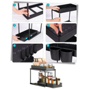 Suporte para especiarias com dois gavetas, utensílios de cozinha Alimaro, estrutura de metal para armazenamento organizado