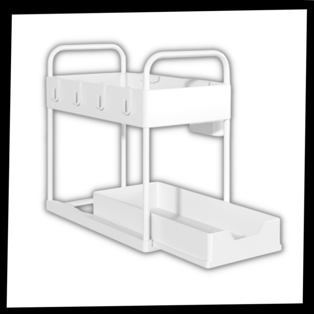 Porta-espíritos com dois gavetas da marca Alimaro, utensílio de cozinha para armazenamento de temperos e especiarias.