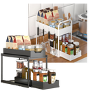 Porta-épices Alimaro com dois gavetas, organizado e compacto para utensílios de cozinha, ideal para economizar espaço.