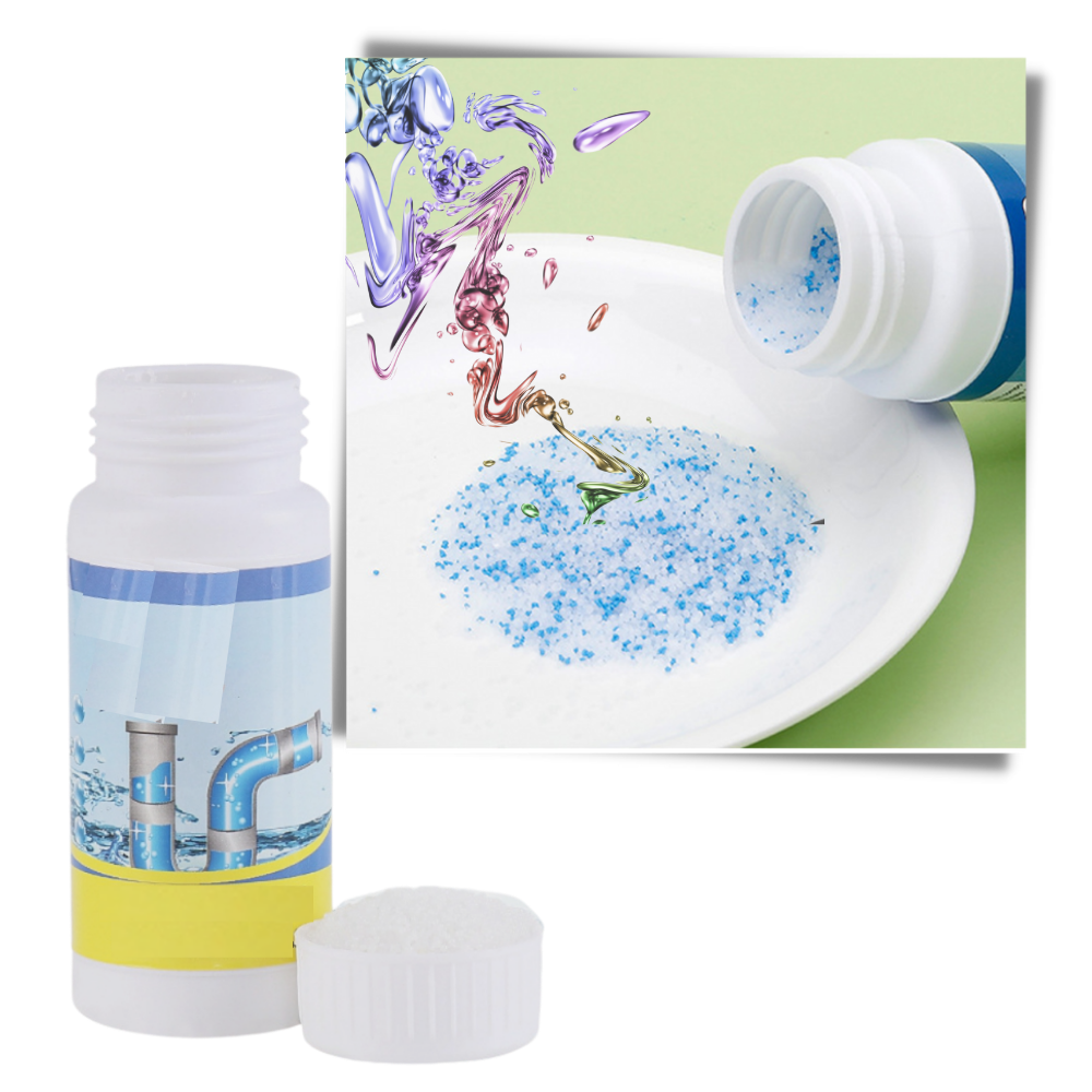 Pó de limpeza Follure para pias e canos, com efeito desodorizante, ideal para limpeza doméstica de encanamentos.