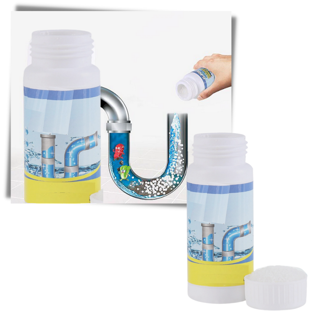 Pó de limpeza Follure para pias e tubos, fácil de usar, ideal para limpeza doméstica de encanamentos e superfícies.